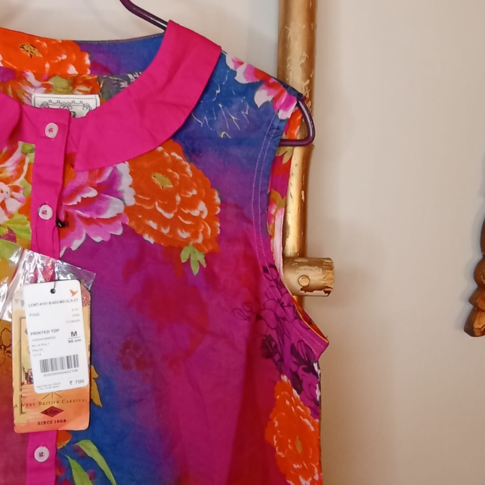 💚 Lee Cooper Neon Floral Top - Picture 13 of 16